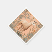 Elegante Lama en Daisy bloemen op perzik Servet (Hoek)