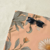 Elegante Lama en Daisy bloemen op perzik Strandlaken (In situ)