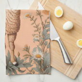 Elegante Lama en Daisy bloemen op perzik Theedoek (Quarter Fold)