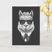 Elegante Lama Kaart (Gele Bloem)