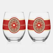 Elegante Lamassu Drinkware Set Wijnglas Zonder Voet (Achterkant)