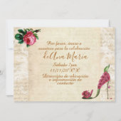 Elegante lamentable de la Quinceanera Kaart (Achterkant)