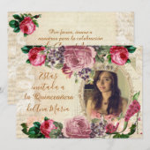 Elegante lamentable de la Quinceanera Kaart (Voorkant / Achterkant)