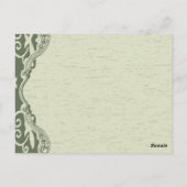 Elegante  land groene pauw dank u briefkaart (Achterkant)