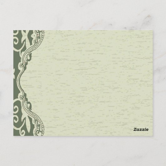 Elegante  land groene pauw dank u briefkaart (Achterkant)