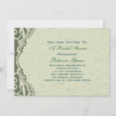 Elegante  land groene pauw Tea Party Kaart (Achterkant)