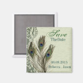 Elegante  land pauw bewaar de datum magneet (Voorkant / Achterkant)