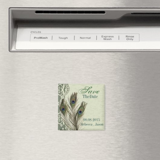 Elegante  land pauw bewaar de datum magneet (Insitu (Vaatwasser))