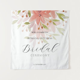 Elegante landelijke bloemen waterverf handgeschild wandkleed