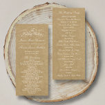 Elegante landelijke kraft trouwprogramma sjabloon<br><div class="desc">Vier in stijl met deze trendy trouwprogramma's. Dit ontwerp is eenvoudig aan te passen met uw speciale evenementsteksten en uw gasten zullen verrukt zijn als ze deze prachtige programma's ontvangen.</div>