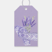 Elegante landelijke lavendel Provence bloemen lila Cadeaulabel (Achterkant)