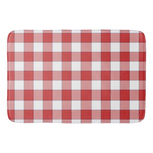 Elegante landelijke picknick wit rood geruit badmat (Voorkant)