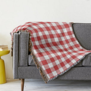 Elegante landelijke picknick wit rood geruit deken