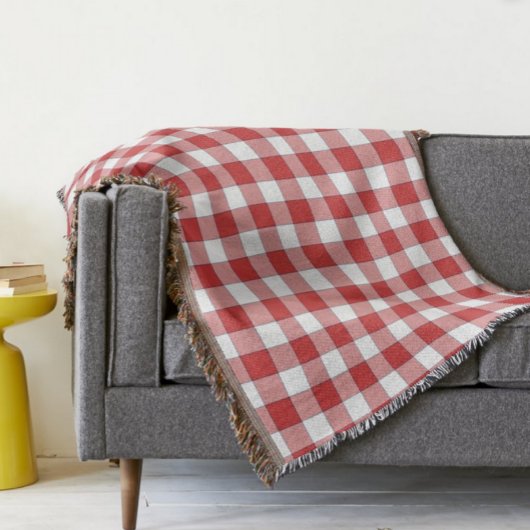 Elegante landelijke picknick wit rood geruit deken