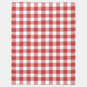 Elegante landelijke picknick wit rood geruit fleece deken (Voorkant)