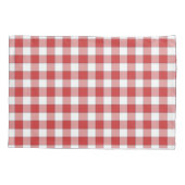 Elegante landelijke picknick wit rood geruit kussensloop (Achterkant)