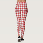 Elegante landelijke picknick wit rood geruit leggings (Achterkant)