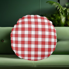 Elegante landelijke picknick wit rood geruit rond kussen