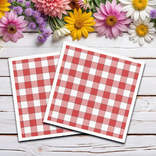 Elegante landelijke picknick wit rood geruit servet