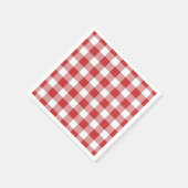 Elegante landelijke picknick wit rood geruit servet (Hoek)