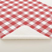 Elegante landelijke picknick wit rood geruit sherpa deken (3/4)