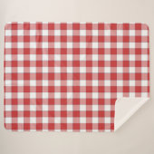 Elegante landelijke picknick wit rood geruit sherpa deken (Voorkant (horizontaal))