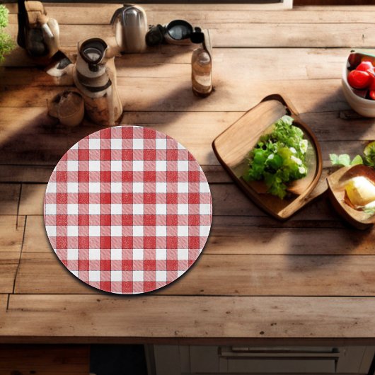 Elegante landelijke picknick wit rood geruit snijplank