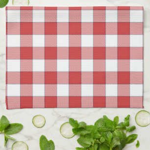 Elegante landelijke picknick wit rood geruit theedoek