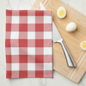 Elegante landelijke picknick wit rood geruit theedoek (Quarter Fold)