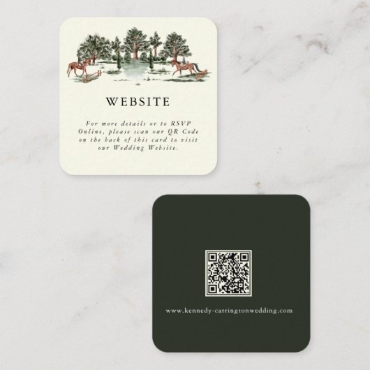 Elegante landelijke ranch | Huwelijksbijlagekaart Informatiekaartje (Voorkant / Achterkant)