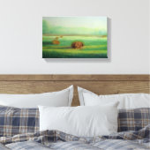 Elegante landelijke weide glooiende heuvels landsc canvas afdruk (Insitu (Slaapkamer))