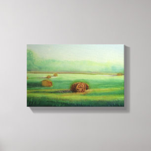 Elegante landelijke weide glooiende heuvels landsc canvas afdruk