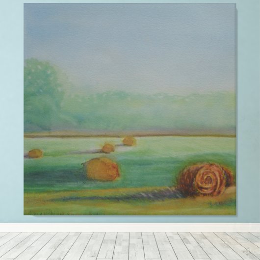 Elegante landelijke weide glooiende heuvels landsc canvas afdruk (Insitu (Houten vloer))