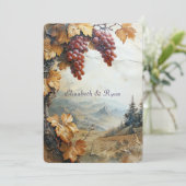 Elegante landelijke wijngaard druif wijnstok rusti kaart (Staand voorkant)