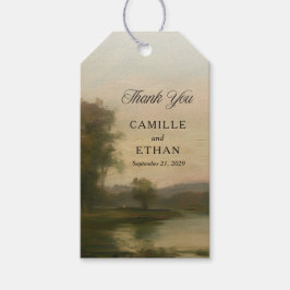 Elegante landgoed bruiloft bedankt cadeaulabel