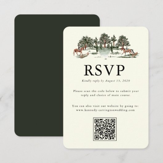 Elegante landhuis | Antwoordkaart voor ranch RSVP Kaartje (Voorkant / Achterkant)