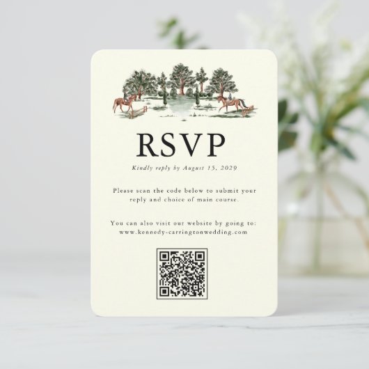 Elegante landhuis | Antwoordkaart voor ranch RSVP Kaartje (Staand voorkant)