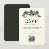 Elegante landhuis | Ranch-reactiekaart RSVP Kaartje (Voorkant / Achterkant)