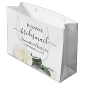 Elegante Lange Gestemde Witte Rose Bruidsmeisje br Groot Cadeauzakje (Achterkant Gekanteld)