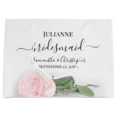 Elegante lange gestempelde roze Rose bruidsmeisje Groot Cadeauzakje (Voorkant)