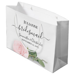 Elegante lange gestempelde roze Rose bruidsmeisje  Groot Cadeauzakje
