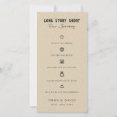 Elegante Lange Korte Verhaal Romantische Tijdslijn Save The Date (Voorkant)