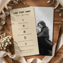 Elegante Lange Korte Verhaal Romantische Tijdslijn Save The Date