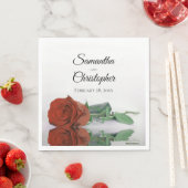 Elegante langstelige roestoranje rozen huwelijksfe servet (Insitu)