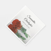 Elegante langstelige roestoranje rozen huwelijksfe servet (Hoek)