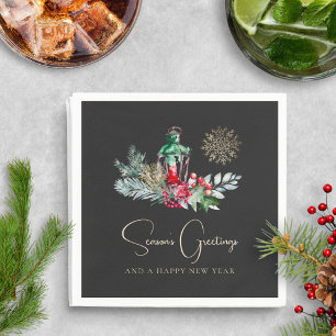 Elegante Lantaarn Modern Minimalistisch Kerstfeest Servet