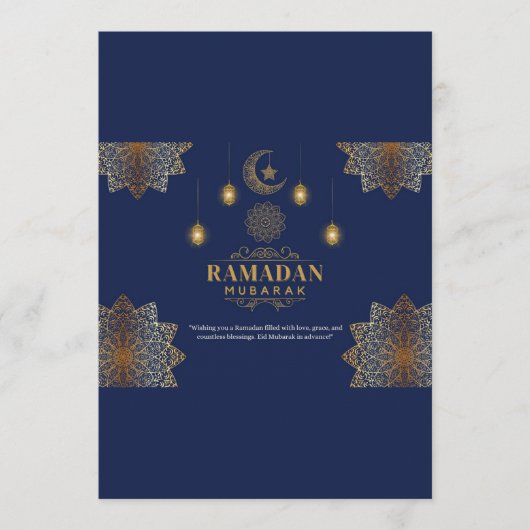 Elegante Lantaarn Ramadan Groet Kaart (Voorkant)