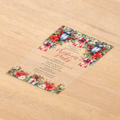 Elegante lantaarns | Kaarsen Bloemen Kerstfeest Acryl Uitnodigingen (Laagn)