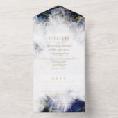 Elegante Lapis Lazuli Kristal Geode All In One Uitnodiging (Binnen)