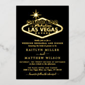 Elegante Las Vegas bestemming bruiloft repetitie Folie Uitnodiging (Voorkant)
